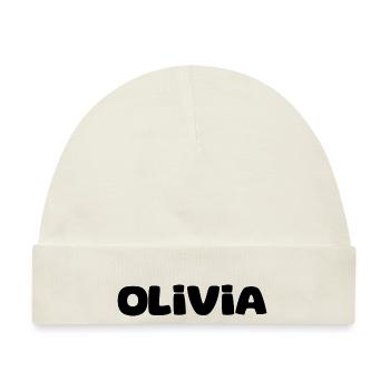 Name - Olivia - Baby Premium Organic Mütze - Naturweiß - Vorne