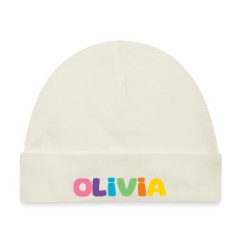 Name - Olivia - Baby Premium Organic Mütze - Naturweiß - Vorne