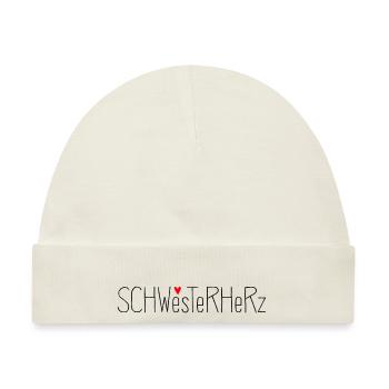 Label Schwesterherz - Baby Premium Organic Mütze - Naturweiß - Vorne