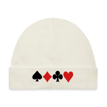 Karten - Poker - Baby Premium Organic Mütze - Naturweiß - Vorne