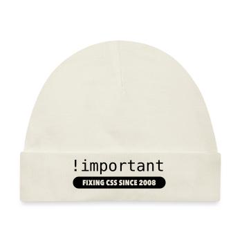 !important - fixing css since 2008 - Baby Premium Organic Mütze - Naturweiß - Vorne