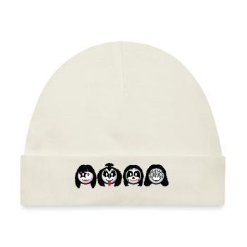 Smiley Kiss Icons dd print - Baby Premium Organic Mütze - Naturweiß - Vorne