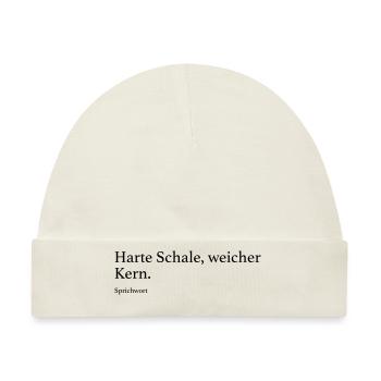 Harte Schale, weicher Kern. - Baby Premium Organic Mütze - Naturweiß - Vorne
