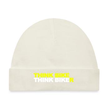Think Bike Think Biker - Baby Premium Organic Mütze - Naturweiß - Vorne