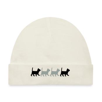 Kleine Katzen gehen - Baby Premium Organic Mütze - Naturweiß - Vorne