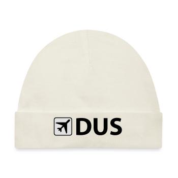 Airport - Flughafen - DUS - Düsseldorf - 3 Letter - Baby Premium Organic Mütze - Naturweiß - Vorne