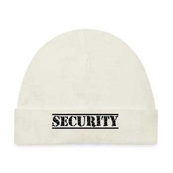 Security Lines Design - Baby Premium Organic Mütze - Naturweiß - Vorne