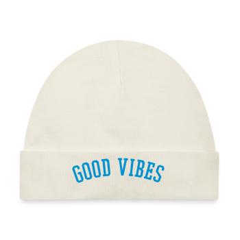 Good Vibes - Baby Premium Organic Mütze - Naturweiß - Vorne