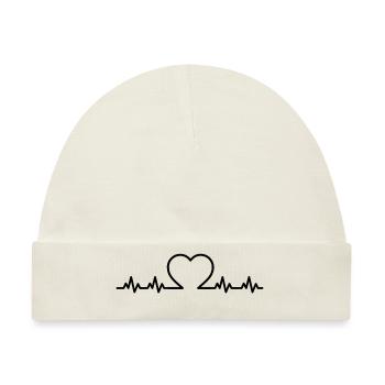 Heartbeat - Baby Premium Organic Mütze - Naturweiß - Vorne