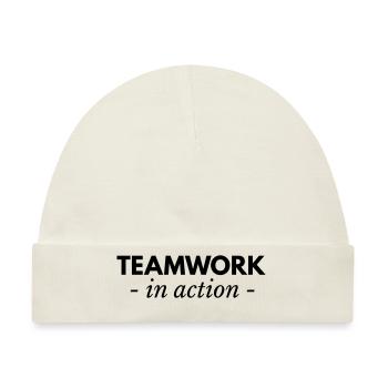 teamwork - Baby Premium Organic Mütze - Naturweiß - Vorne
