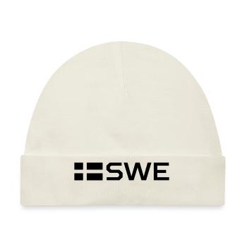 Schwedische Flagge - Baby Premium Organic Mütze - Naturweiß - Vorne