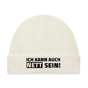ich kann auch nett sein - Baby Premium Organic Mütze - Naturweiß - Vorne