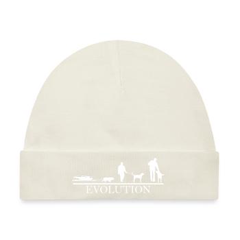 Evolution Gassi gehen Hund - Baby Premium Organic Mütze - Naturweiß - Vorne