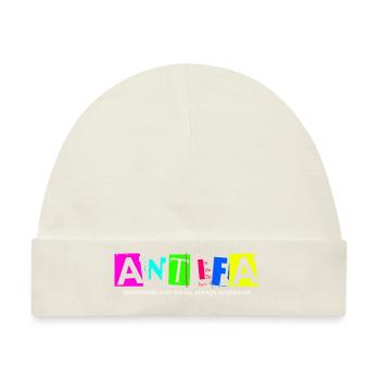 Antifa - Sometimes anti-social, always antifascist - Baby Premium Organic Mütze - Naturweiß - Vorne
