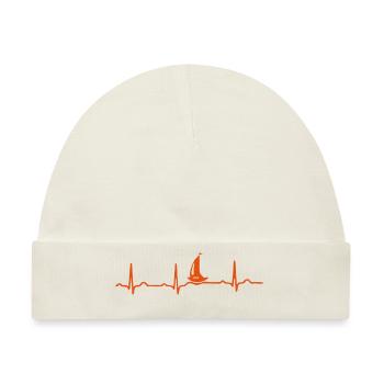 EKG Segel-Leidenschaft - Baby Premium Organic Mütze - Naturweiß - Vorne
