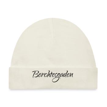 Berchtesgaden Schriftzug schwarz - Baby Premium Organic Mütze - Naturweiß - Vorne