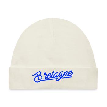 Bretagne - handwritten typography - Baby Premium Organic Mütze - Naturweiß - Vorne