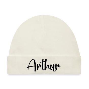 Name - Arthur - Baby Premium Organic Mütze - Naturweiß - Vorne