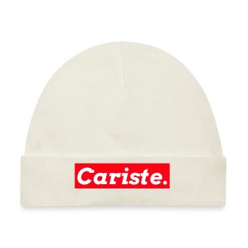 Cariste rotes Rechteck - Baby Premium Organic Mütze - Naturweiß - Vorne