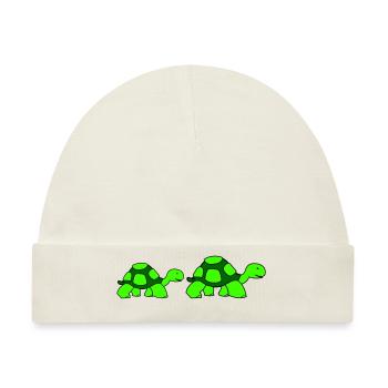 turtle family - Baby Premium Organic Mütze - Naturweiß - Vorne