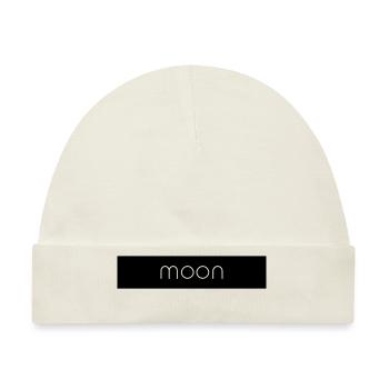 moon schwarz - Baby Premium Organic Mütze - Naturweiß - Vorne