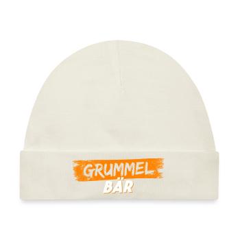 Grummelbär | Spitzname | Kinder | Geburtstag | Bär - Baby Premium Organic Mütze - Naturweiß - Vorne