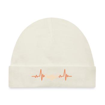 Heartbeat Idee für Biker - Baby Premium Organic Mütze - Naturweiß - Vorne