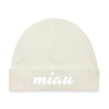 Miau - Baby Premium Organic Mütze - Naturweiß - Vorne