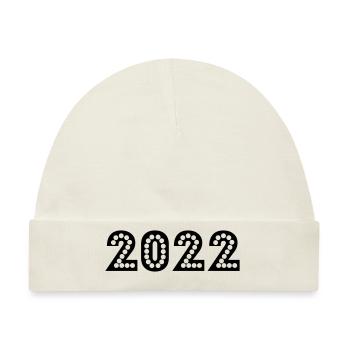 2022 Jahreszahl Datum Zahl Anno Kalenderjahr 22 - Baby Premium Organic Mütze - Naturweiß - Vorne