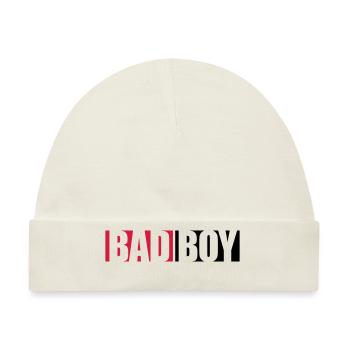 Text Bad Boy - Baby Premium Organic Mütze - Naturweiß - Vorne