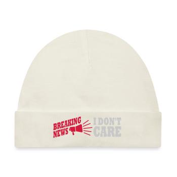 Breaking news don't care - Baby Premium Organic Mütze - Naturweiß - Vorne