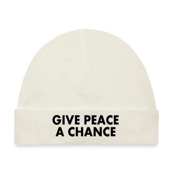 Give peace a chance - Baby Premium Organic Mütze - Naturweiß - Vorne