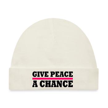 Give peace a chance - Baby Premium Organic Mütze - Naturweiß - Vorne