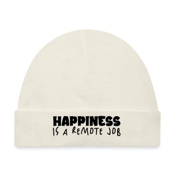 Happiness Is A Remote Job 4 - Baby Premium Organic Mütze - Naturweiß - Vorne