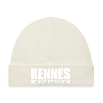 Rennes Koordinaten - Baby Premium Organic Mütze - Naturweiß - Vorne