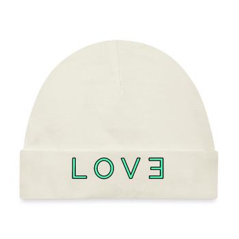 Love Logo Türkis - Baby Premium Organic Mütze - Naturweiß - Vorne