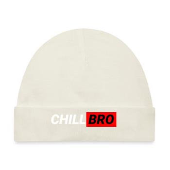 Chill Bro - Baby Premium Organic Mütze - Naturweiß - Vorne