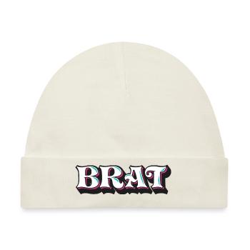 Brat, Freche Göre, 3D Zierschrift, Graffiti - Baby Premium Organic Mütze - Naturweiß - Vorne