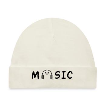 Music - Baby Premium Organic Mütze - Naturweiß - Vorne