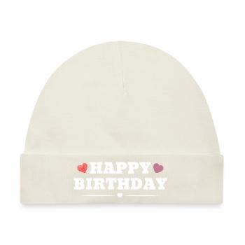 Happy Birthday - Baby Premium Organic Mütze - Naturweiß - Vorne