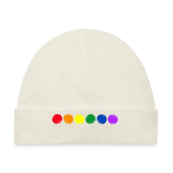 Farbig Kreise im Vintage Design - Baby Premium Organic Mütze - Naturweiß - Vorne