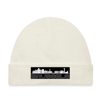 Brussels - mit Skyline - Baby Premium Organic Mütze - Naturweiß - Vorne