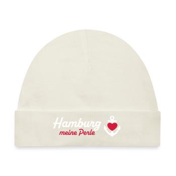 Hamburg Perle weiß - Baby Premium Organic Mütze - Naturweiß - Vorne