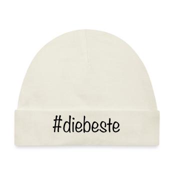 #diebeste - Schwarz - Baby Premium Organic Mütze - Naturweiß - Vorne