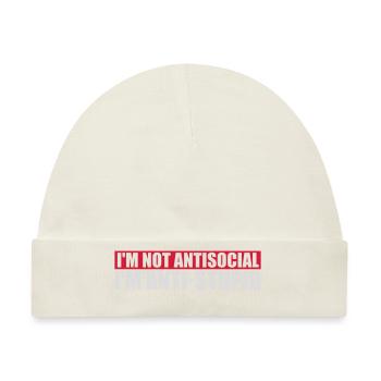 not antisocial anti stupid - Baby Premium Organic Mütze - Naturweiß - Vorne