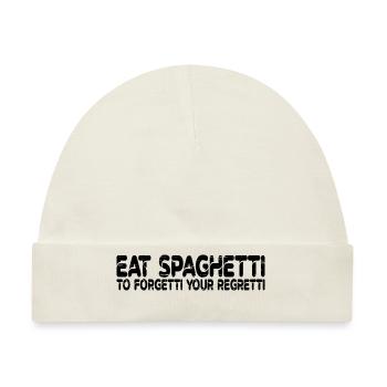 Eat Spaghetti To Forgetti Your Regretti 7 - Baby Premium Organic Mütze - Naturweiß - Vorne