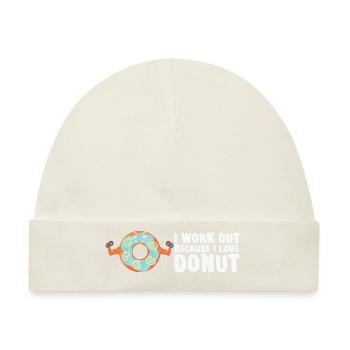 Ich trainiere, weil ich Donut liebe - Baby Premium Organic Mütze - Naturweiß - Vorne