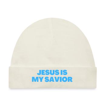 Jesus ist mein Erlöser - Christliche Zitate - Baby Premium Organic Mütze - Naturweiß - Vorne