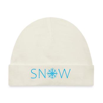 Snow - Schnee - Flocke - Baby Premium Organic Mütze - Naturweiß - Vorne