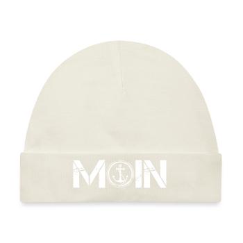 moin anker schrift - Baby Premium Organic Mütze - Naturweiß - Vorne